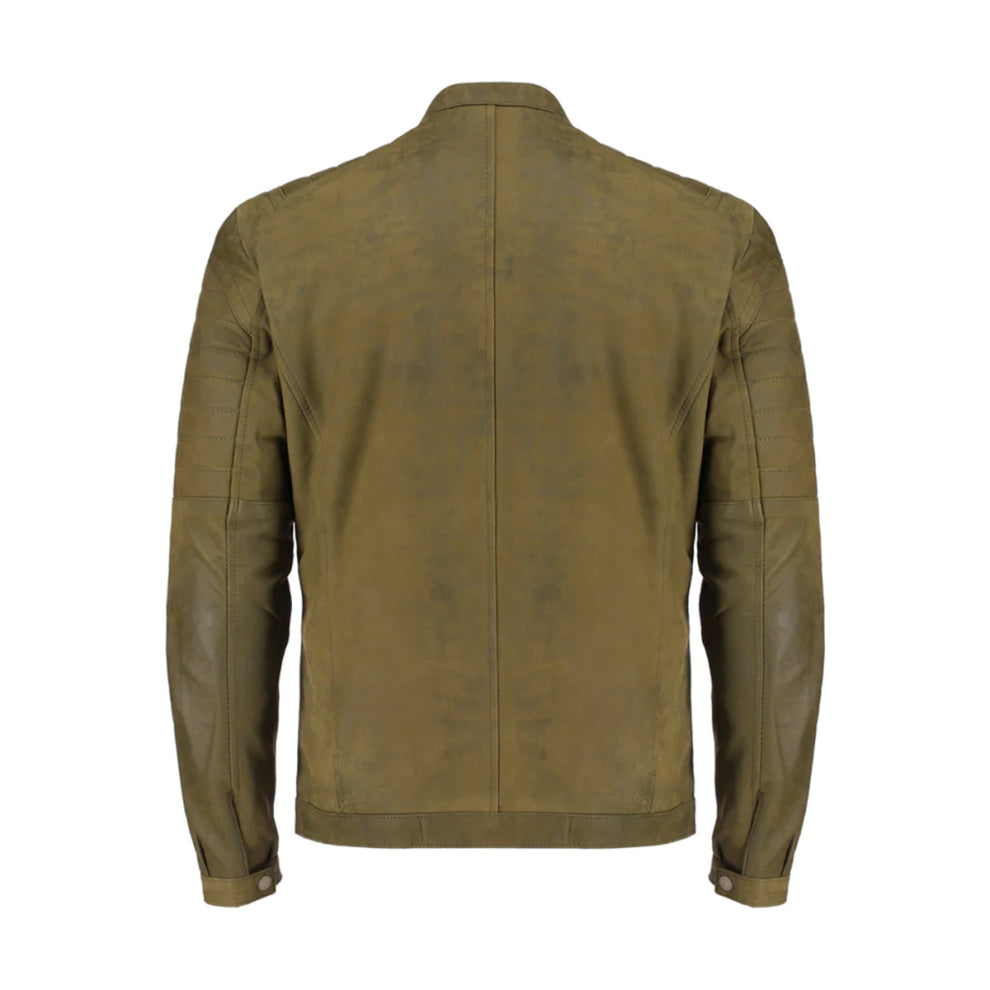 Green Biker Genuine Leather Jacket