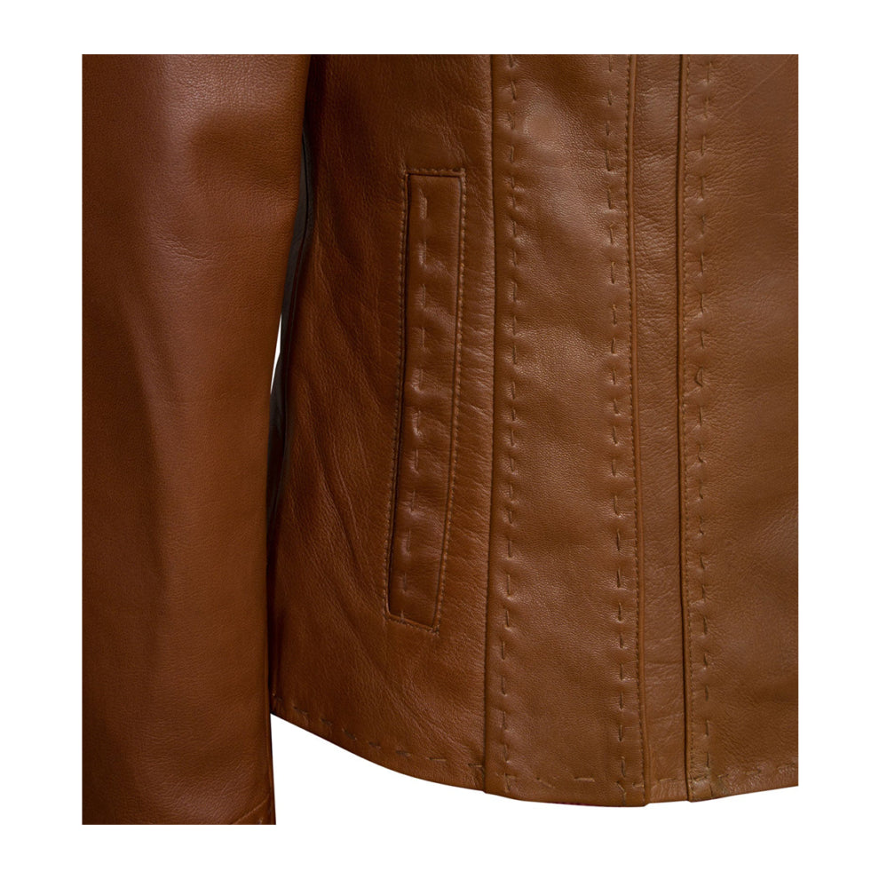 Tan Brown Classic Leather Jacket