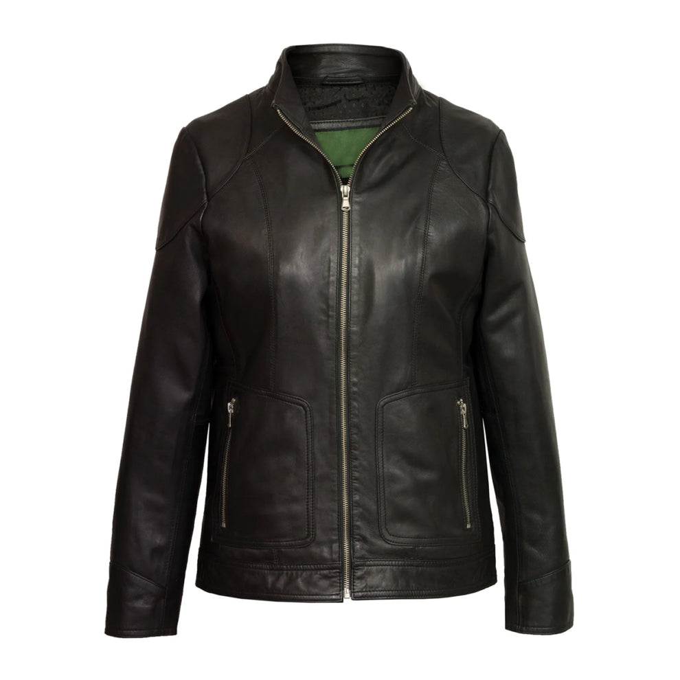 Black Hooded Genuine Leather Jacket