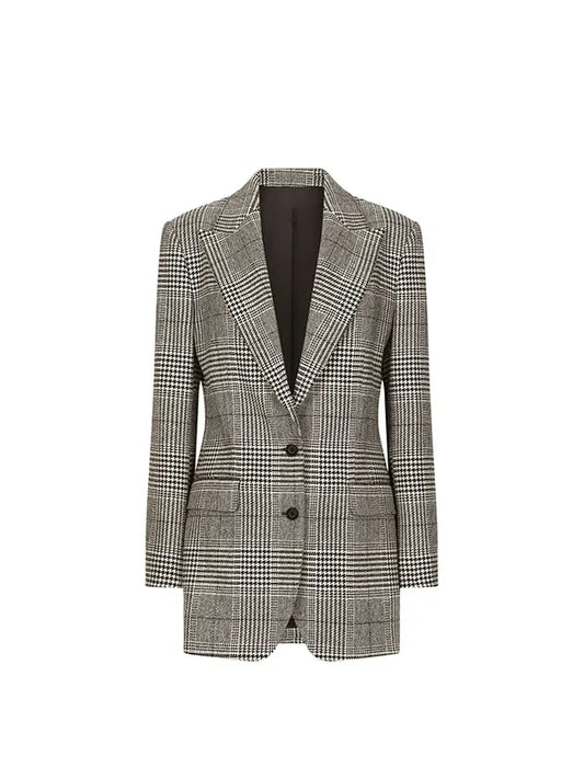 Kate Middleton Gray and Black Plaid Blazer