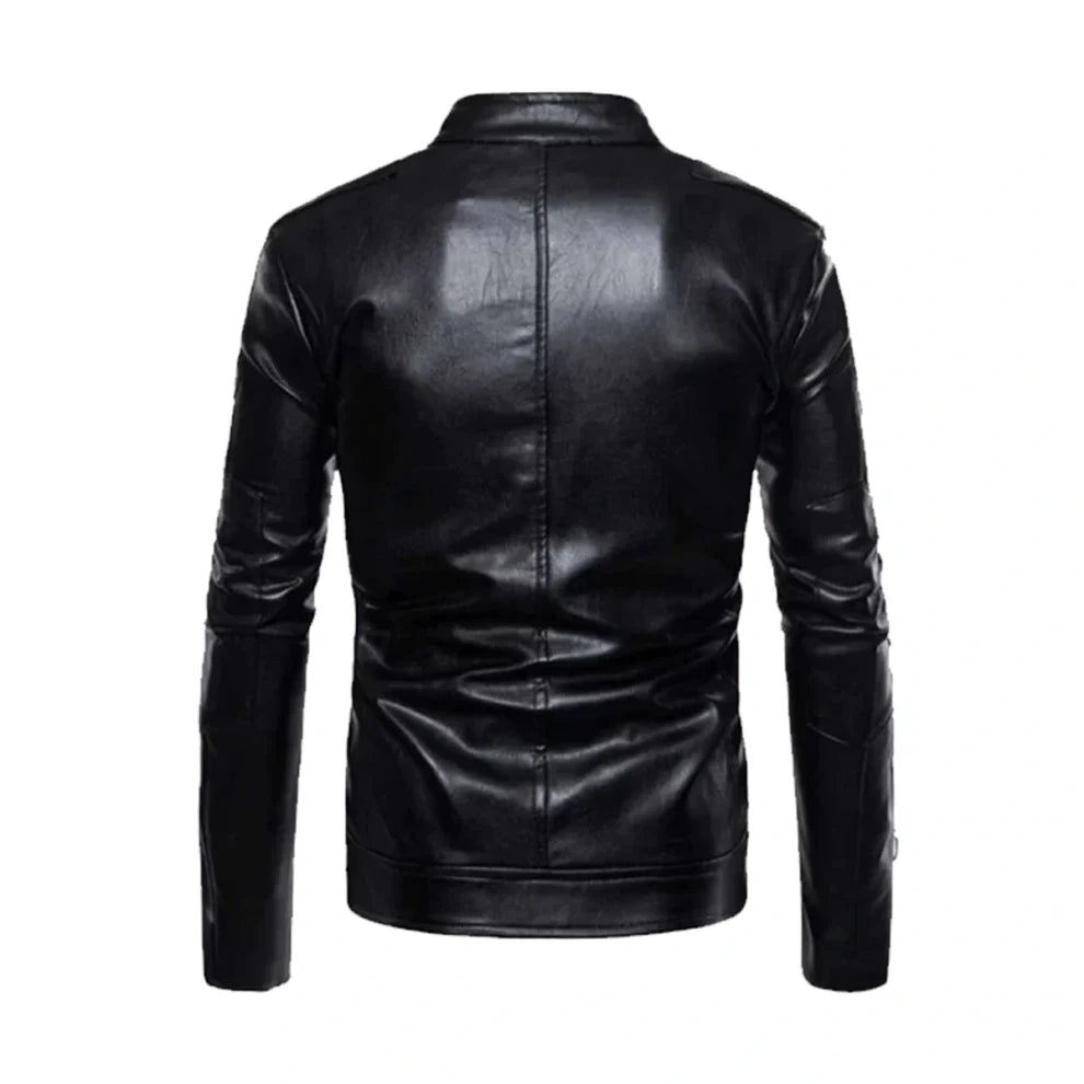 Black Genuine Leather Biker Jacket