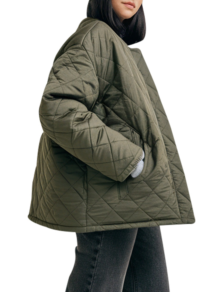 Lightweight Olive Green Quilted Jacket