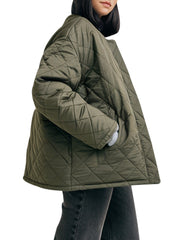 Lightweight Olive Green Quilted Jacket