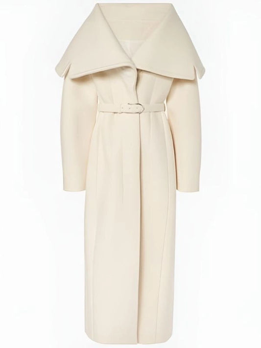 Women's Wide Lapel Wool Wrap Coat