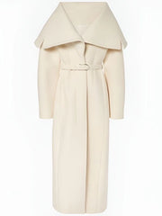 Women's Wide Lapel Wool Wrap Coat