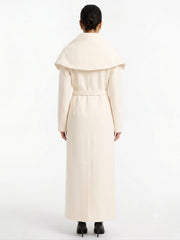 Women's Wide Lapel Wool Wrap Coat