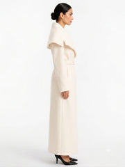 Women's Wide Lapel Wool Wrap Coat