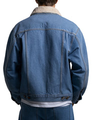 Men's Blue Chorus Denim Jacket with Sherpa Collar