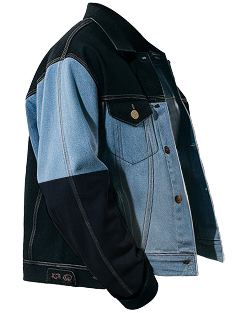 Men's Fashion Colorblock Jean Jacket