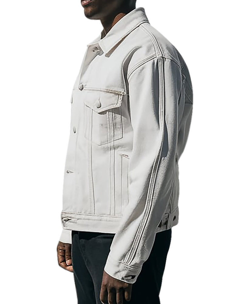 Men's White Casual Denim Jacket