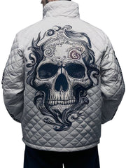 Men's Quilted Skull Graphic Hoodie Jacket