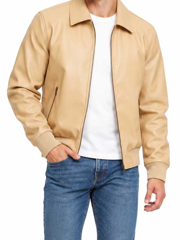 Men’s Leather Bomber Jacket