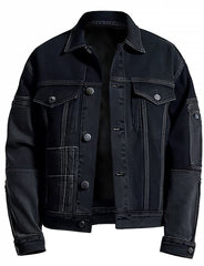 Men's Black Denim Fashion Jacket