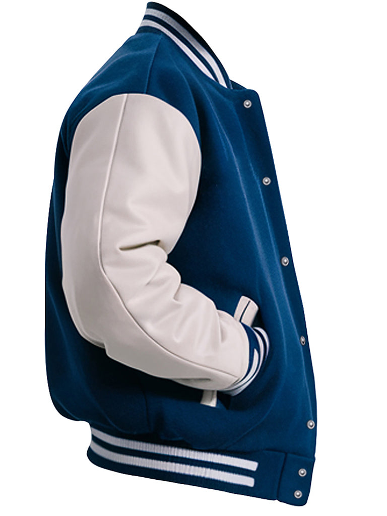 Men's Blue Baseball Rabbit Varsity Jacket