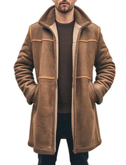 Men's Brown Stylish Winter Shearling Coat