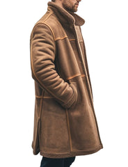 Men's Brown Stylish Winter Shearling Coat