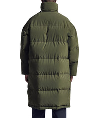 Men's Green Puffer Rainfall Long Coat