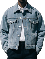 Men's Light Blue Classic Style Denim Jacket