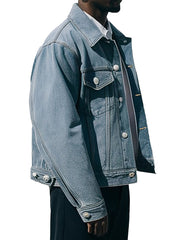 Men's Light Blue Classic Style Denim Jacket