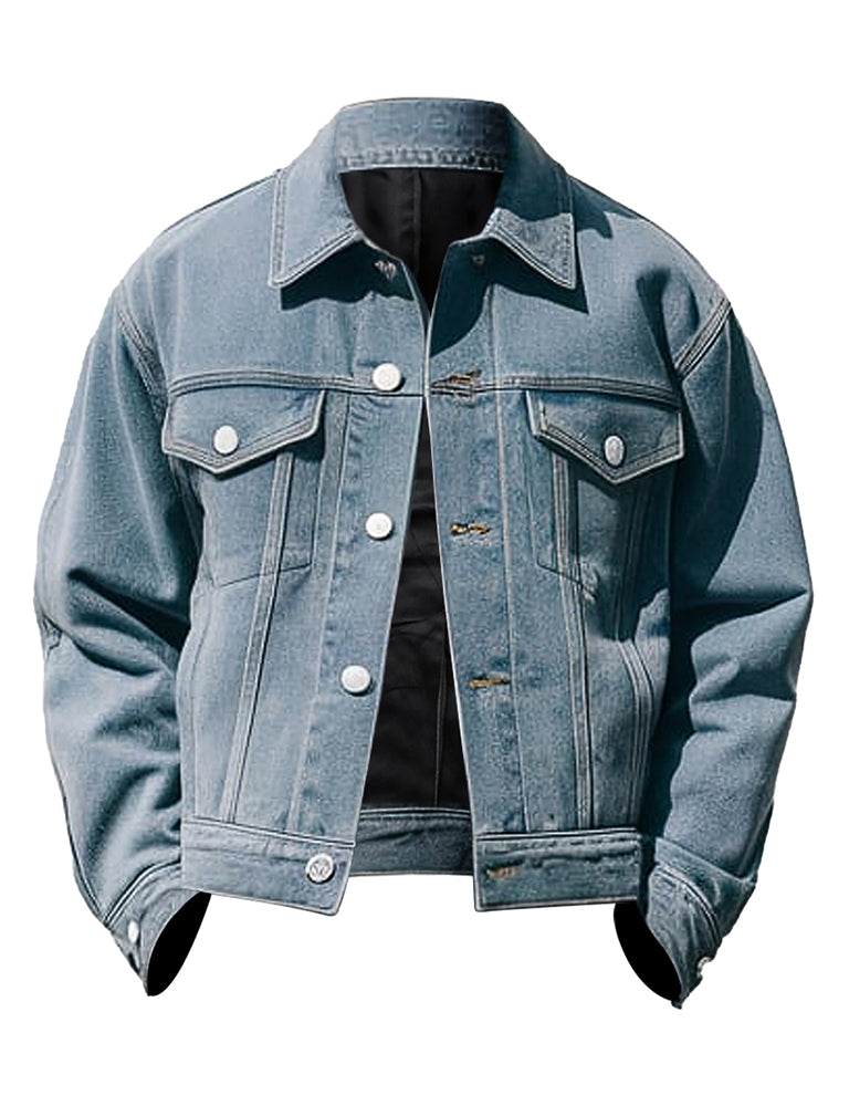 Men's Light Blue Classic Style Denim Jacket