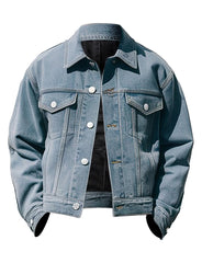 Men's Light Blue Classic Style Denim Jacket