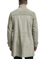 Men's Light Gray Suede Raven Coat