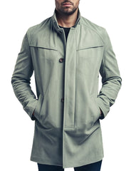 Men's Light Sage Green Suede Ridge Coat