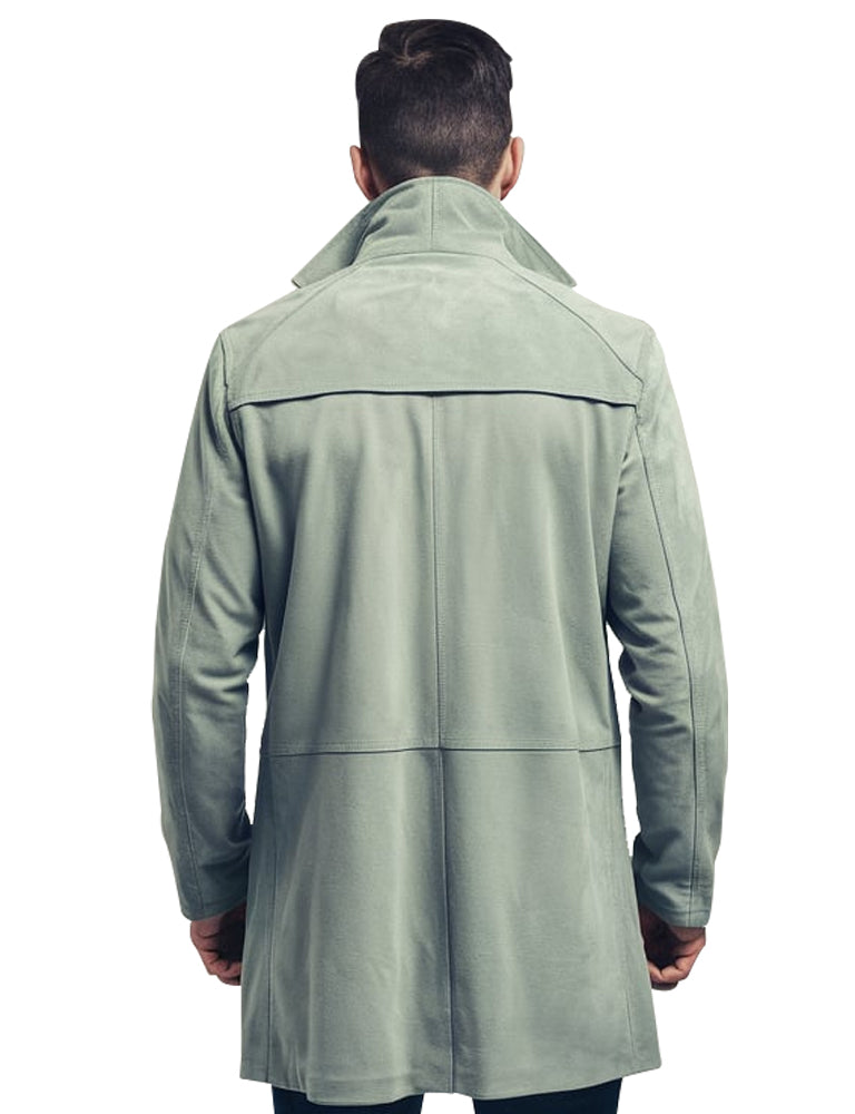 Men's Light Sage Green Suede Ridge Coat