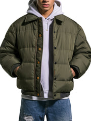 Men's Olive Green Quilted Puffer Jacket