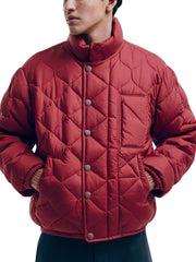 Men’s Red Quilted Warm Puffer Jacket