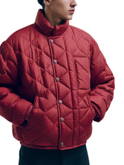 Men’s Red Quilted Warm Puffer Jacket