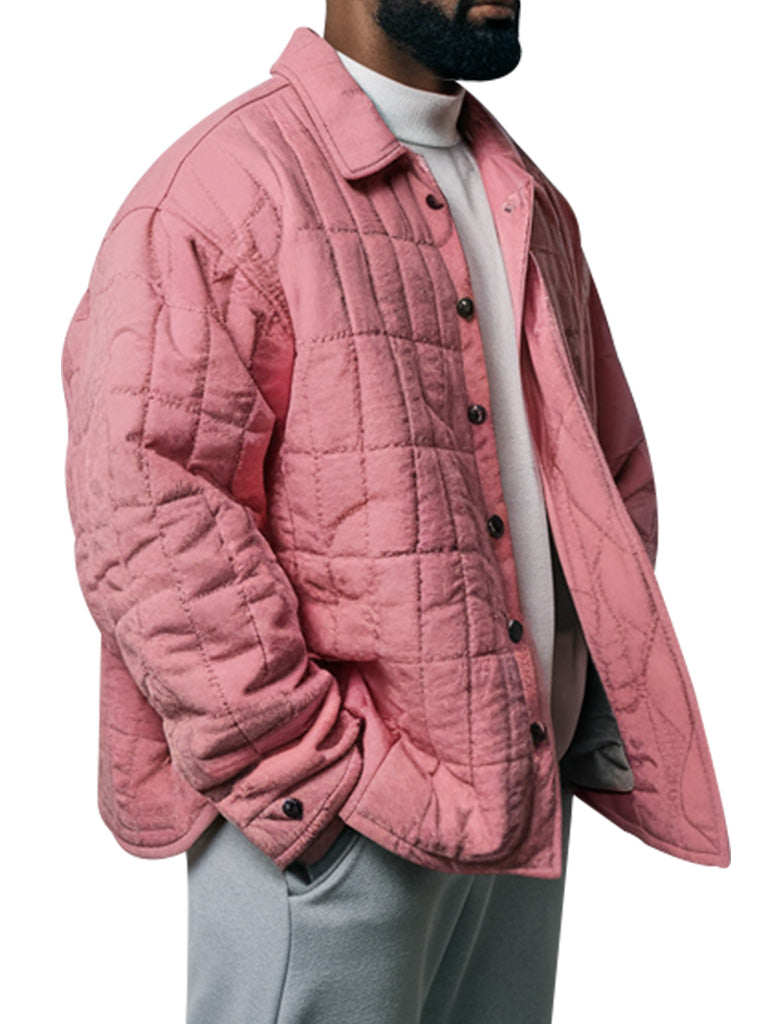 Men's Soft Pink Quilted Jacket