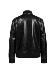 Men's Faux Leather Bomber Jacket
