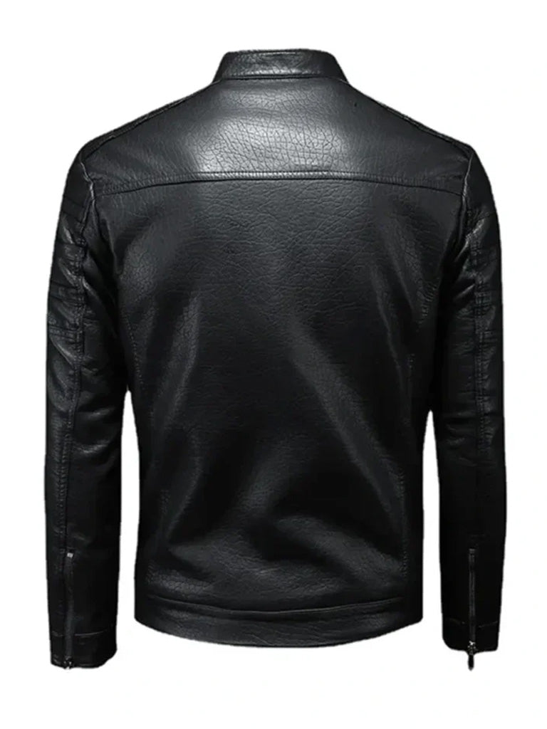Men's Slim Fit Black Biker Leather Jacket