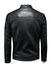 Men's Slim Fit Black Biker Leather Jacket