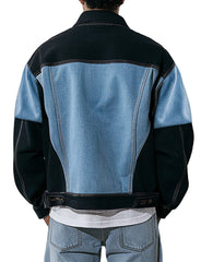 Men's colorblock denim jacket