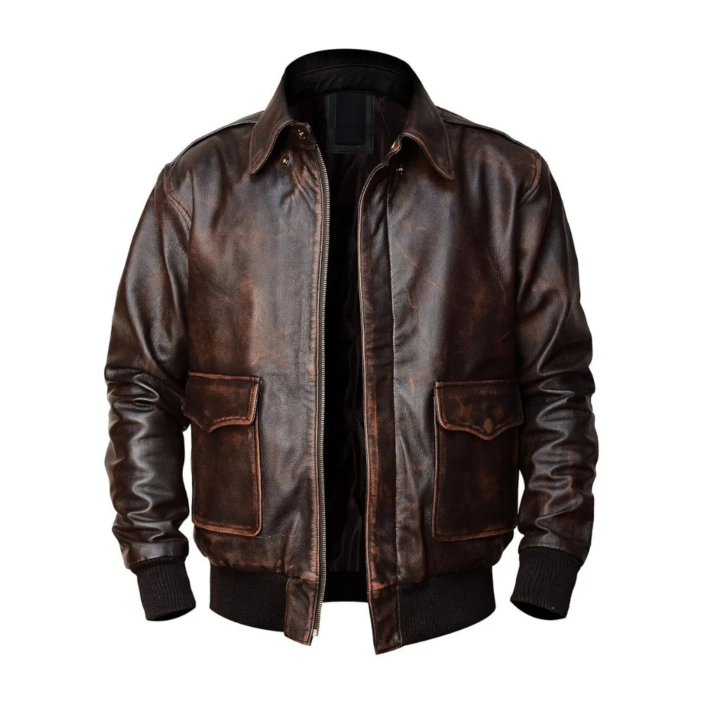 A2 Aviator Bomber Leather Jacket