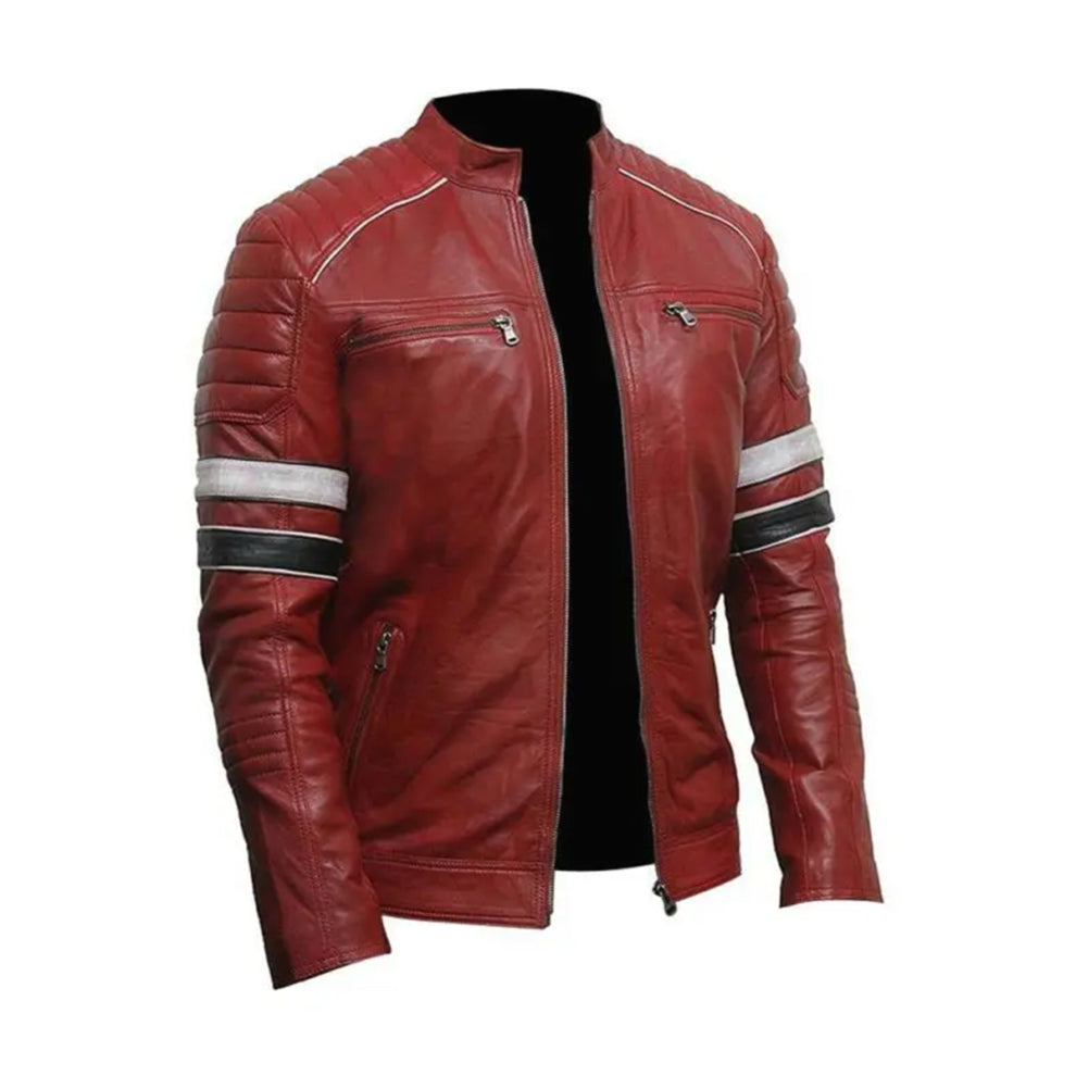 Classic Biker Vintage Cafe Racer Genuine Leather Jacket