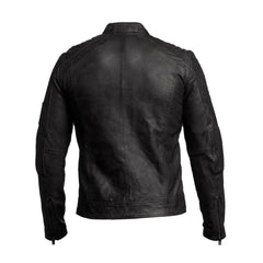 Cafe Racer Black Biker Vintage Real Leather Jacket