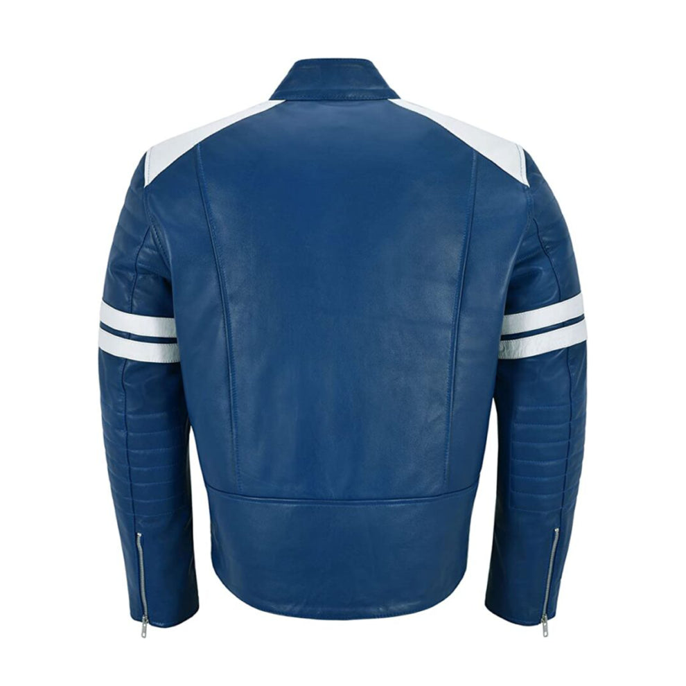 Blue Genuine Leather Jacket