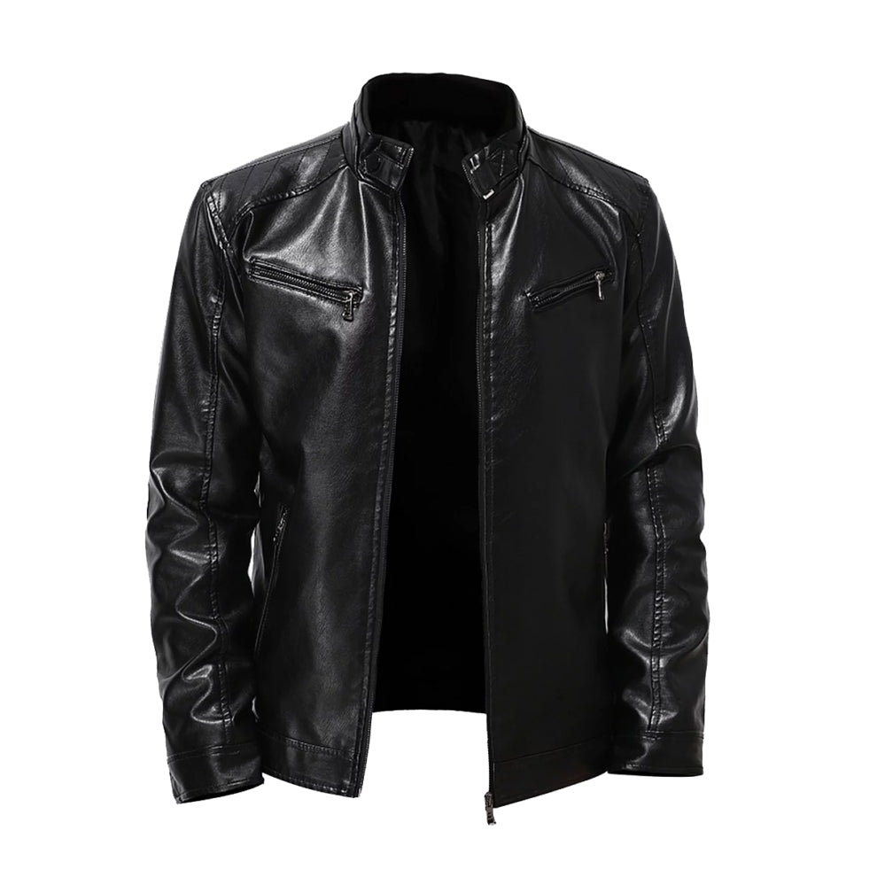 Biker Style Genuine Leather Jacket