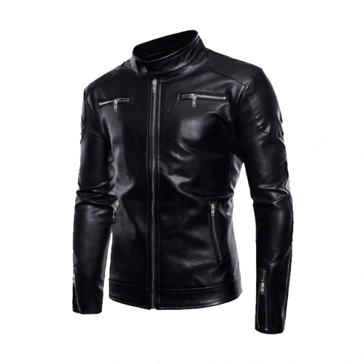 Black Genuine Leather Biker Jacket