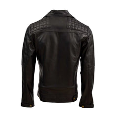 Black Quilted Biker Genuine Leather Jacket