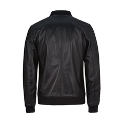 Black Bomber Genuine Leather Jacket