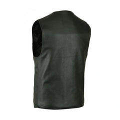 Motorcycle Style Black Leather Vest