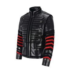 Black Militry Style Real Leather Jacket