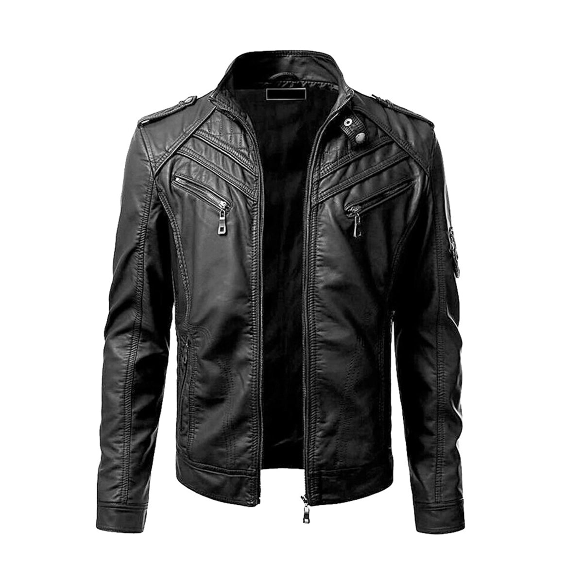 Black Quilted Leather Jacket