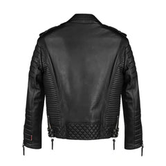 Black Bomber Quilted Leather Jacket