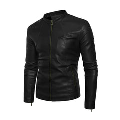 Black Sheepskin Biker Leather Jacket