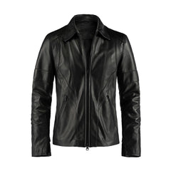 Black Biker loaf Leather Jacket